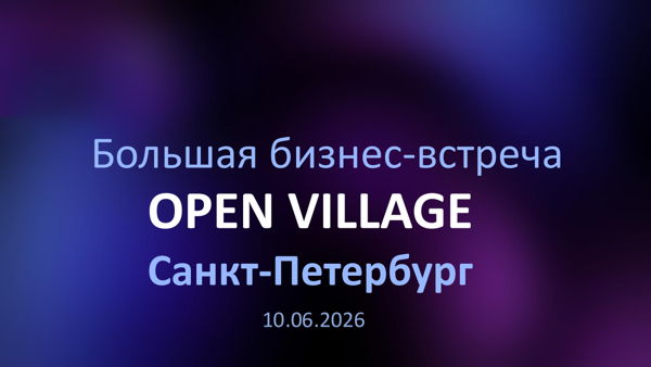 Большая бизнес встреча Open Village в Санкт-Петербурге
