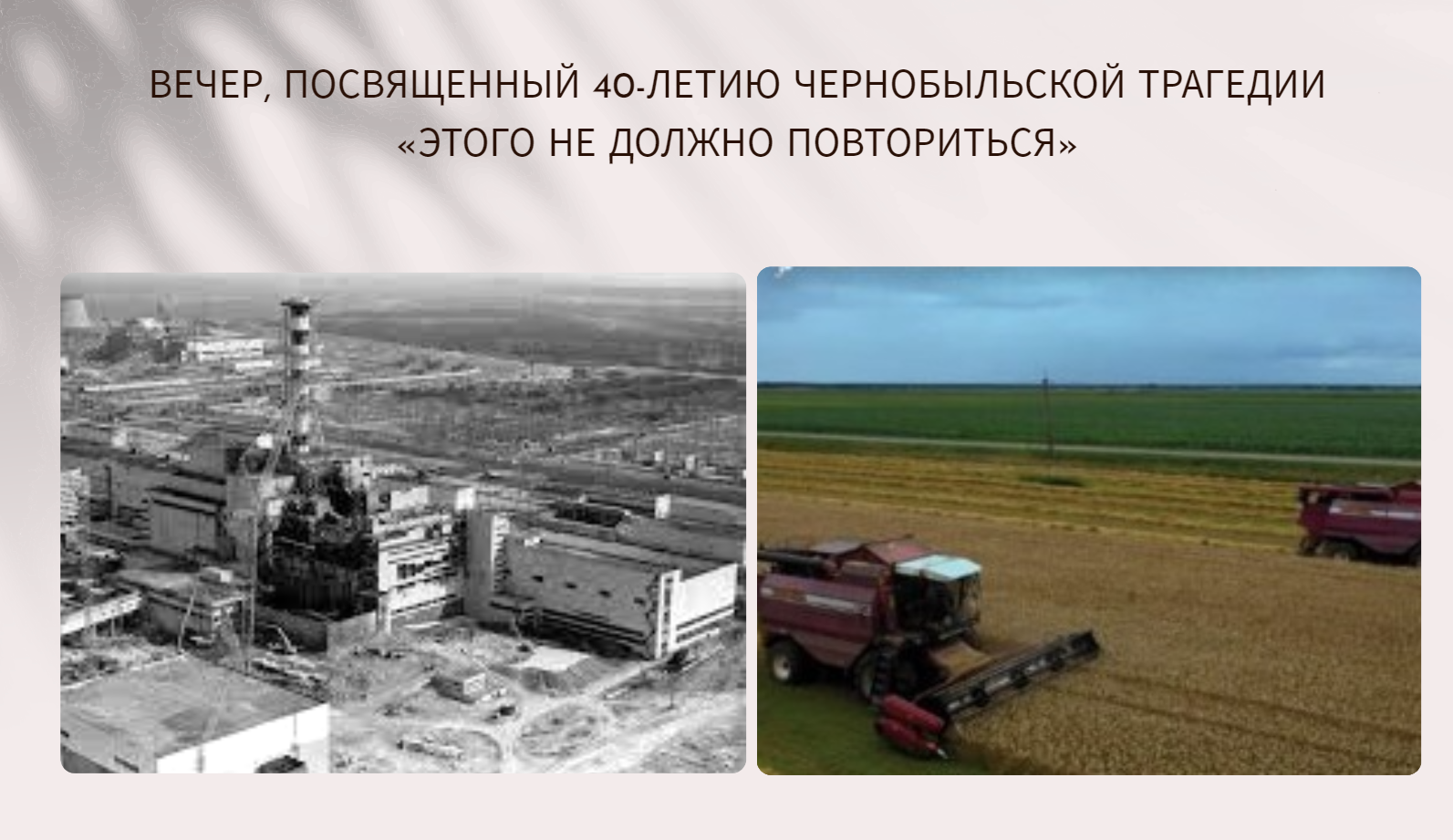 Вечер, посвященный 40-летию чернобыльской трагедии «этого не должно повториться»