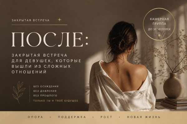 Закрытая встреча для девушек, которые вышли из сложных отношений