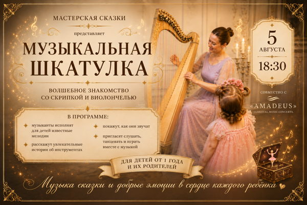 Музыкальная шкатулка: волшебное знакомство со скрипкой и виолончелью