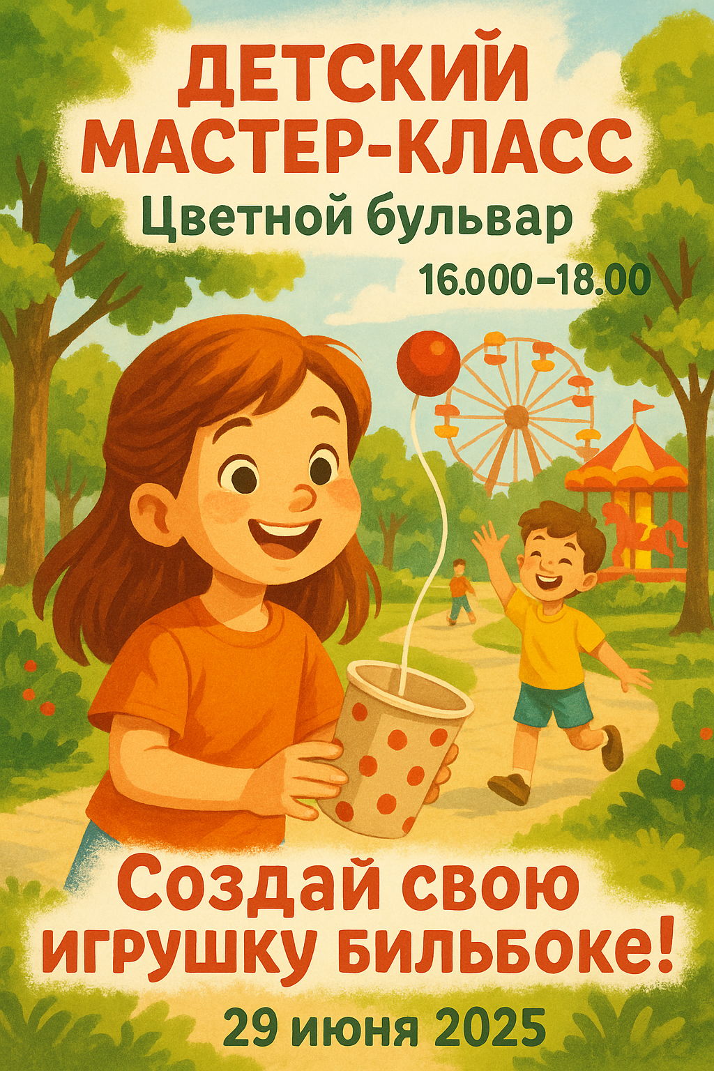 Мастер-класс по созданию бильбоке с 17 до 18