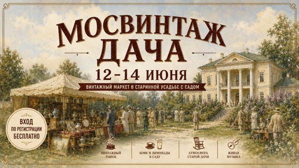 Мосвинтаж Дача: винтажный маркет и летнее усадебное гулянье в центре Москвы