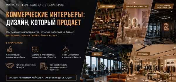 Москва. Мини-конференция для дизайнеров "Коммерческие интерьеры: дизайн, который продает"