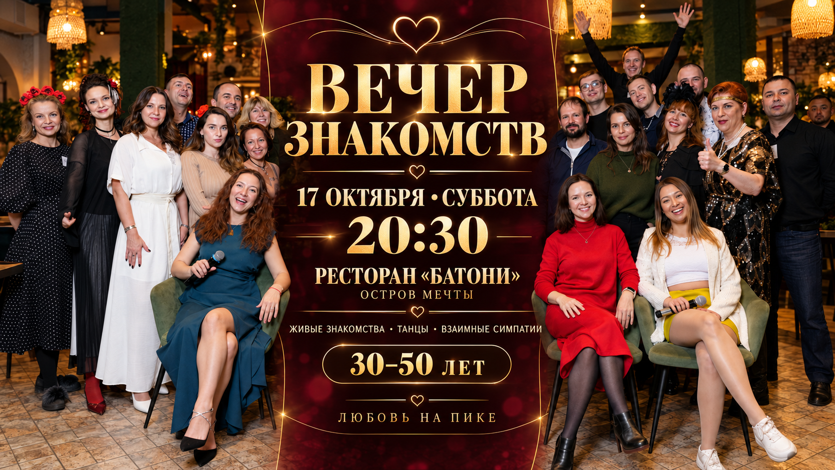 Знакомства вживую в Москве: вечер для свободных мужчин и женщин