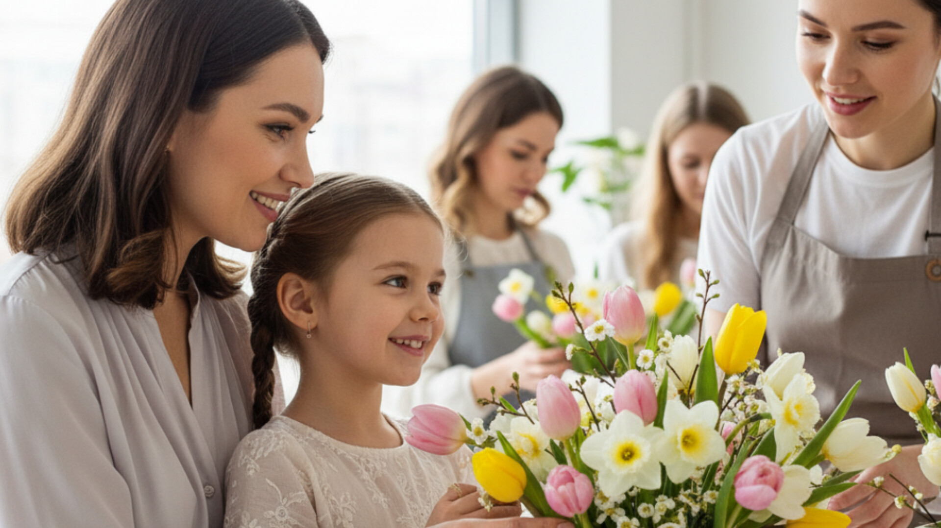 Совместный флористический мастер-класс по созданию подарочной весенней композиции