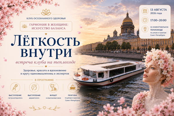 Лёгкость внутри: встреча Клуба осознанного здоровья на теплоходе