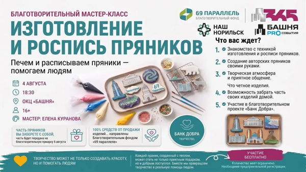 Благотворительный мастер-класс по изготовлению и росписи пряников