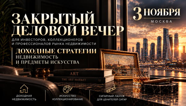 ЗАКРЫТЫЙ ДЕЛОВОЙ ВЕЧЕР ДЛЯ ИНВЕСТОРОВ, КОЛЛЕКЦИОНЕРОВ, И ПРОФЕССИОНАЛОВ РЫНКА НЕДВИЖИМОСТИ