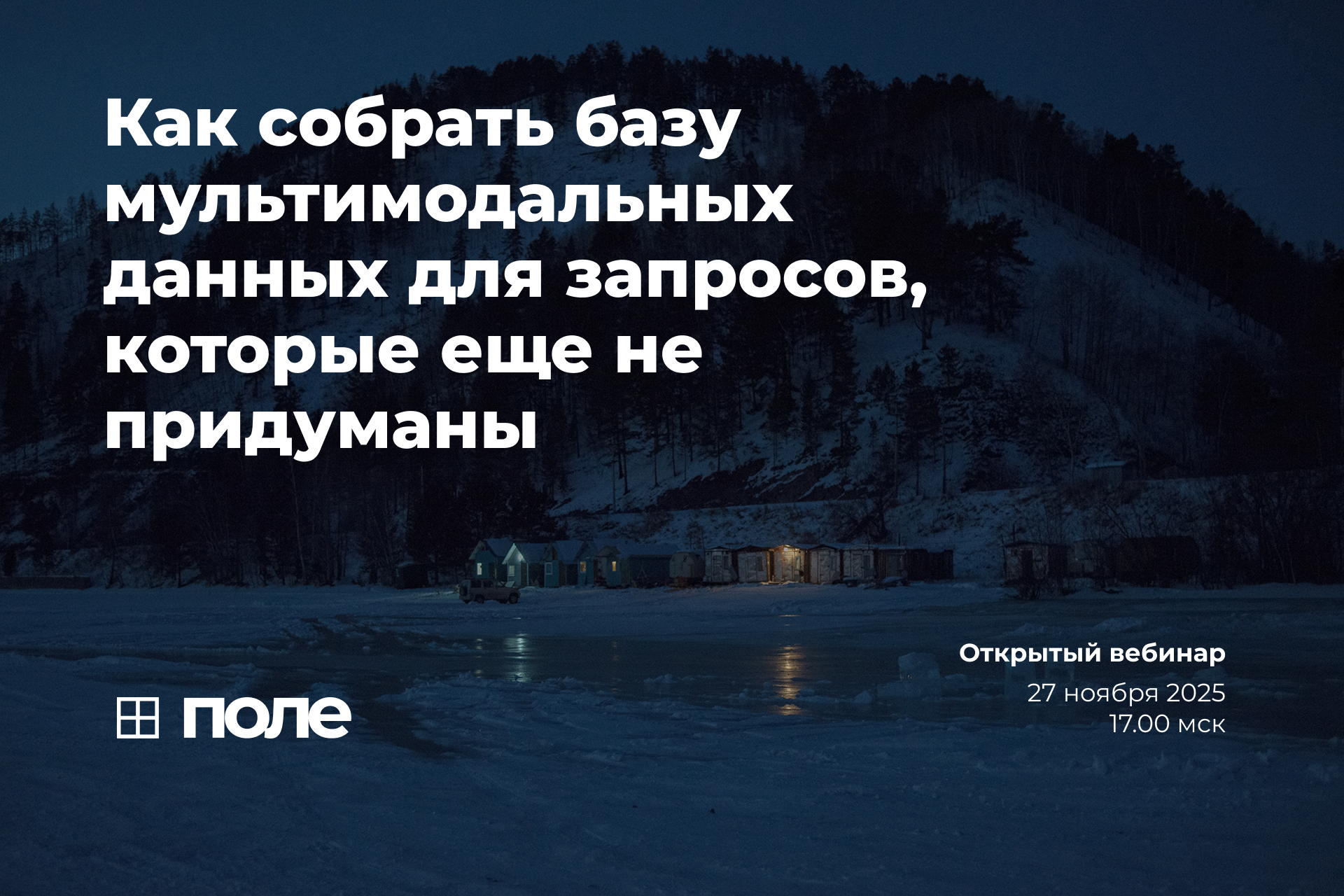 Открытый вебинар бюро «Поле» по мультимодальным базам данных