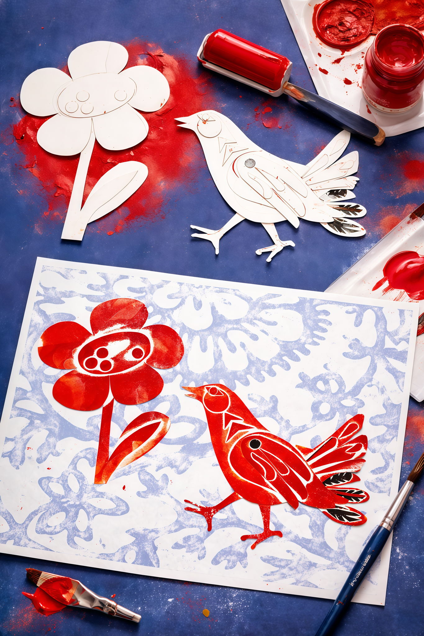 Гравюра на картоне, птицы. 8+