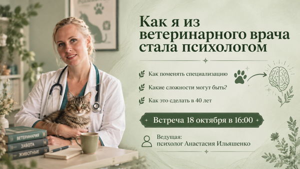 Вебинар "Как я из ветеринарного врача стала психологом"