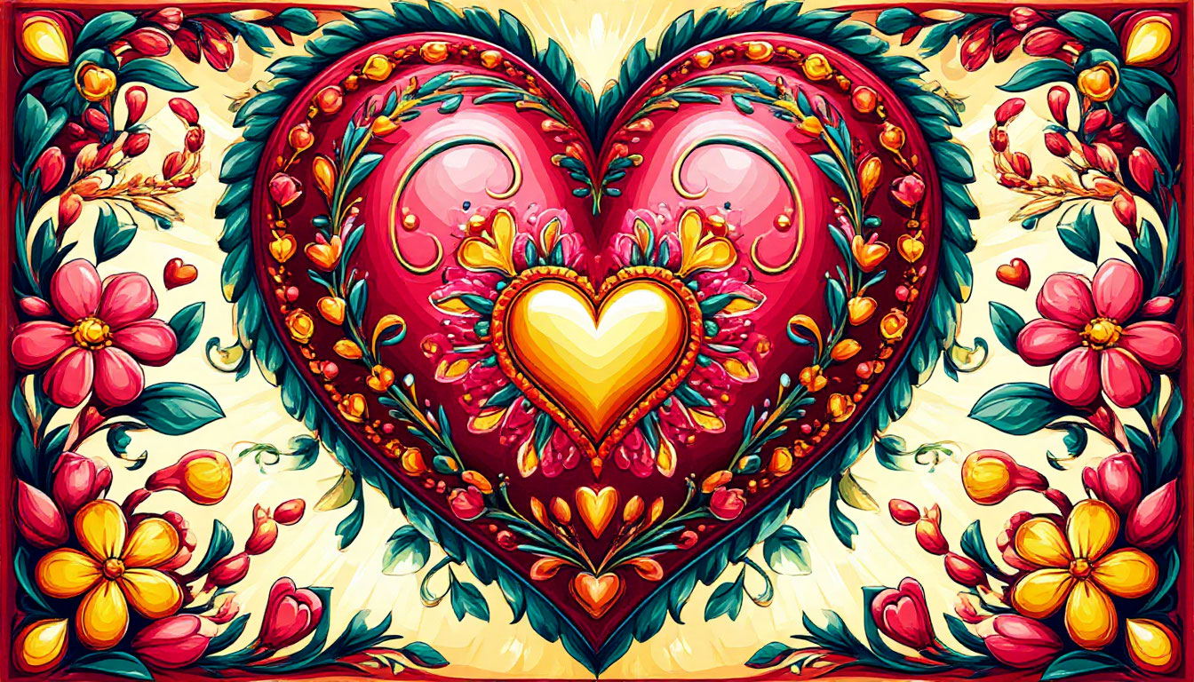 «Валентинка с блестящим декором» в технике оригами