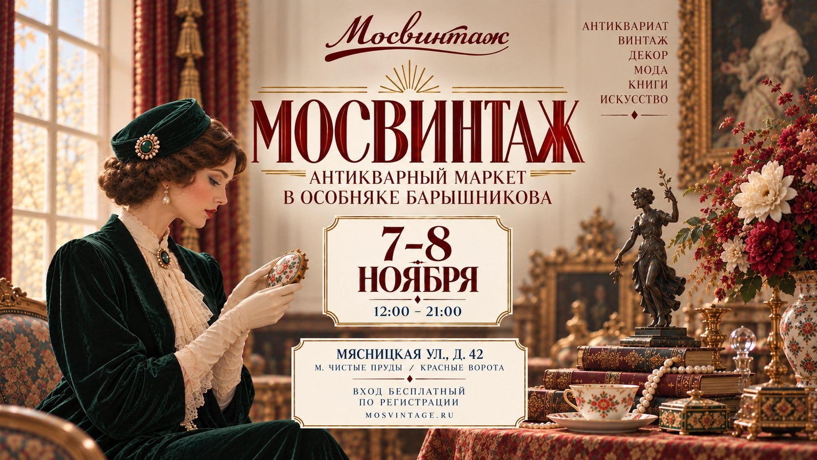 Мосвинтаж в Особняке Барышникова. Красивый антикварный маркет!
