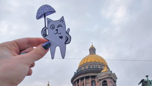 Мастер класс - Открытка "Питерский кот"