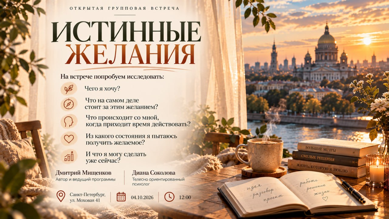 Открытая встреча-знакомство с автором программы «Истинные желания»
