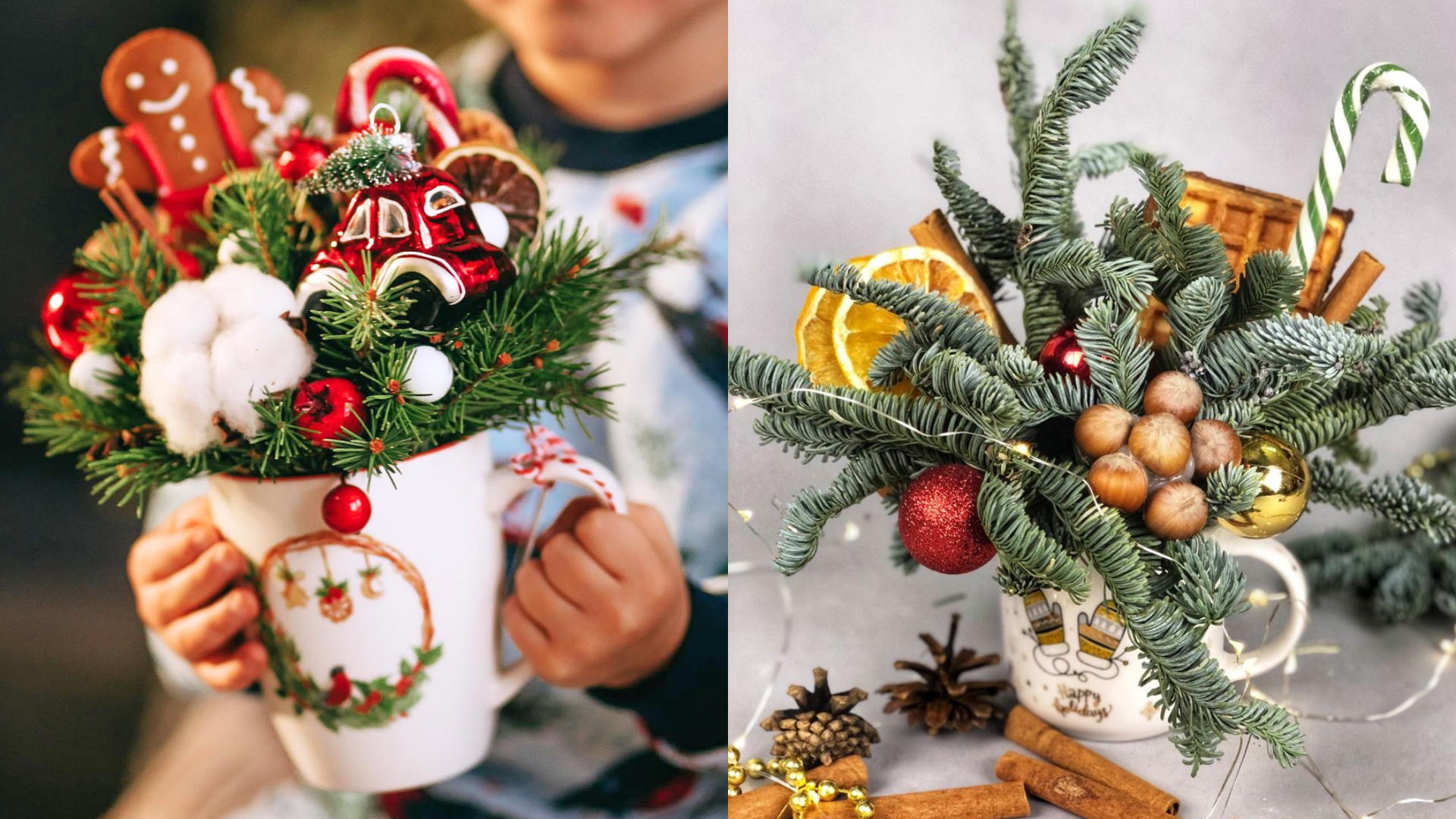 Мастер-класс "Новогодние композиции в кружках"