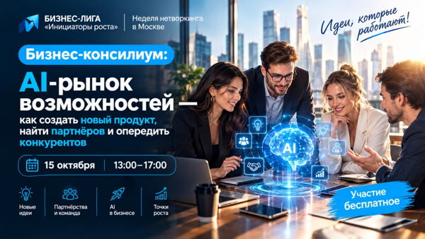 Бизнес-консилиум: AI-рынок возможностей — как создать новый продукт, найти партнёров и опередить конкурентов | НЕТВОРКИНГ