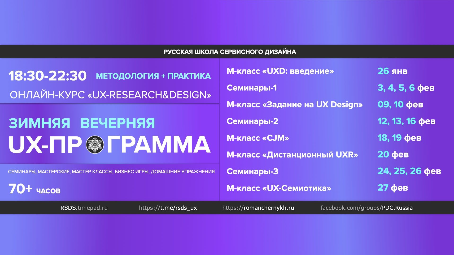 Онлайн-семинар «Сервисный User Experience дизайн: Introduction», РШСД