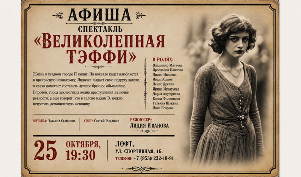 Спектакль "Великолепная Тэффи"