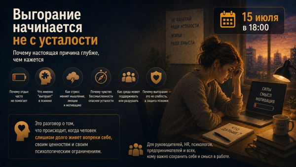 Выгорание начинается не с усталости