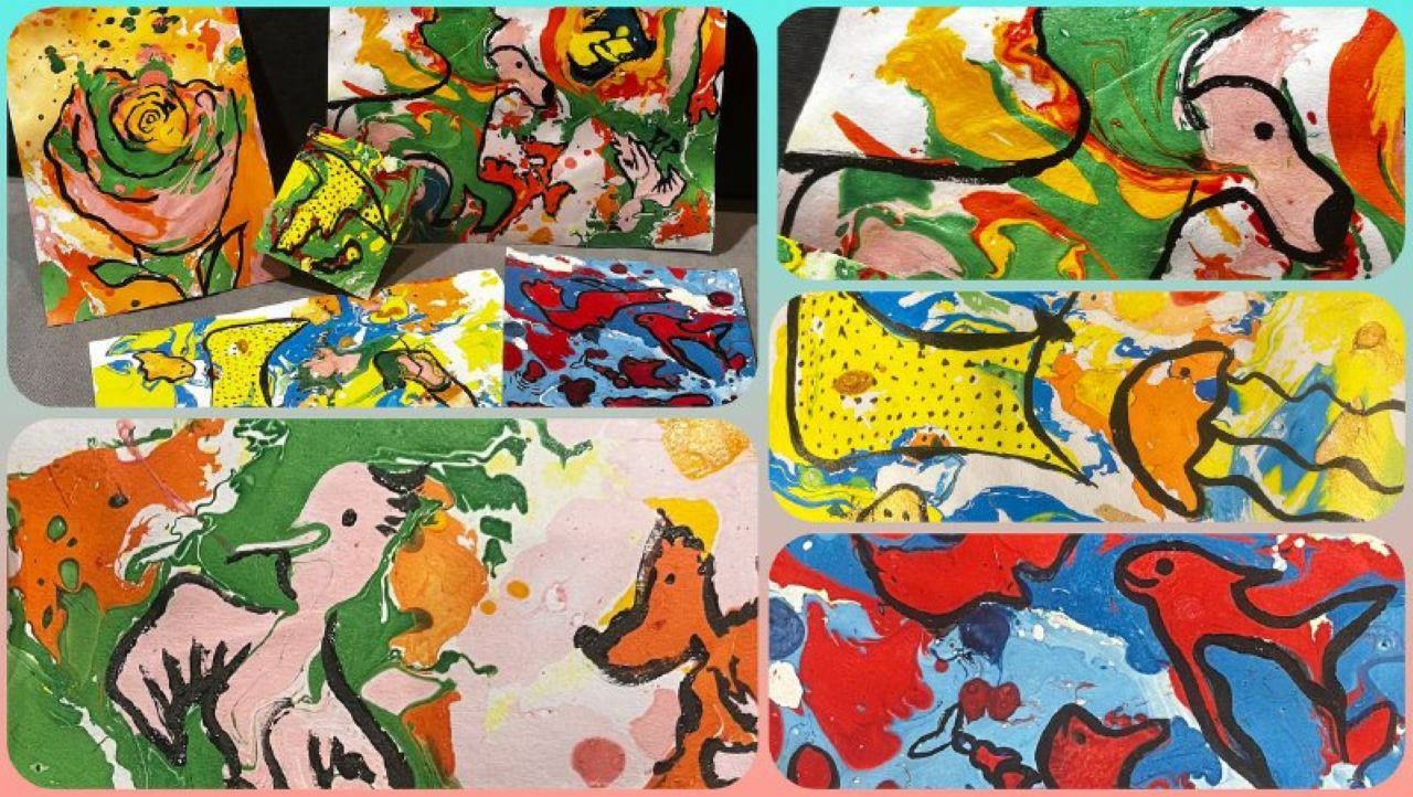 Мастер-класс "Картина в технике марморирование" (6+)