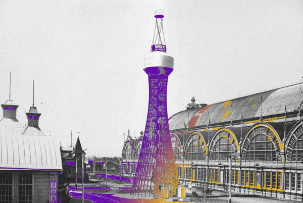 Коллажный мастер-класс «Шухов, Выставка 1896, коллаж и цианотипия»