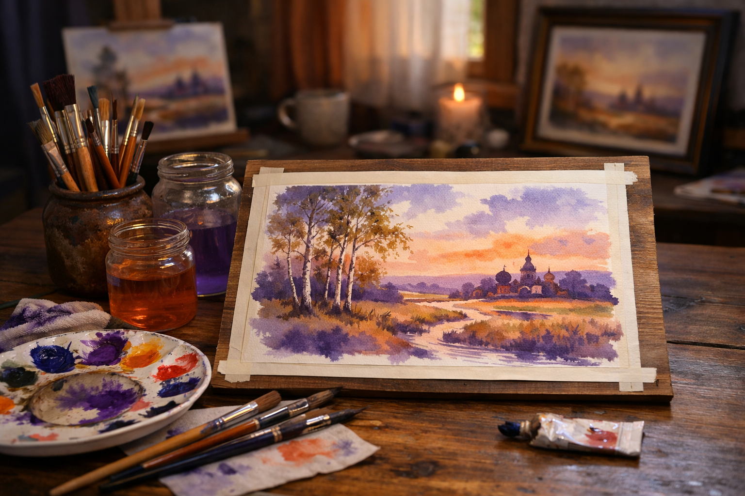 Мастер-класс «Пейзаж акварелью. Родные просторы»