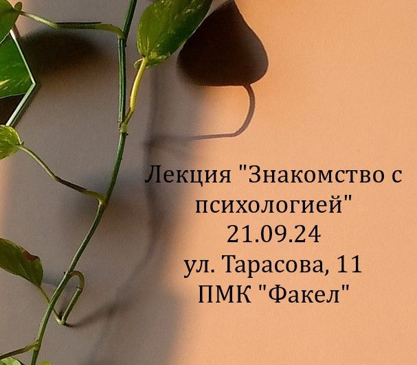 Лекция "Знакомство с психологией"