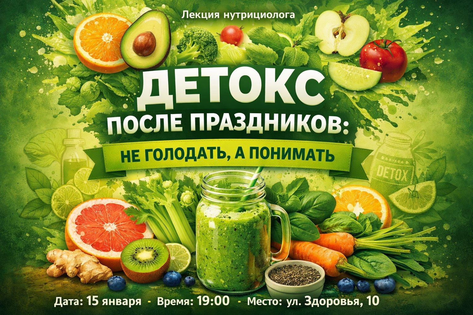 Лекция нутрициолога "Детокс после праздников: не голодать, а понимать"