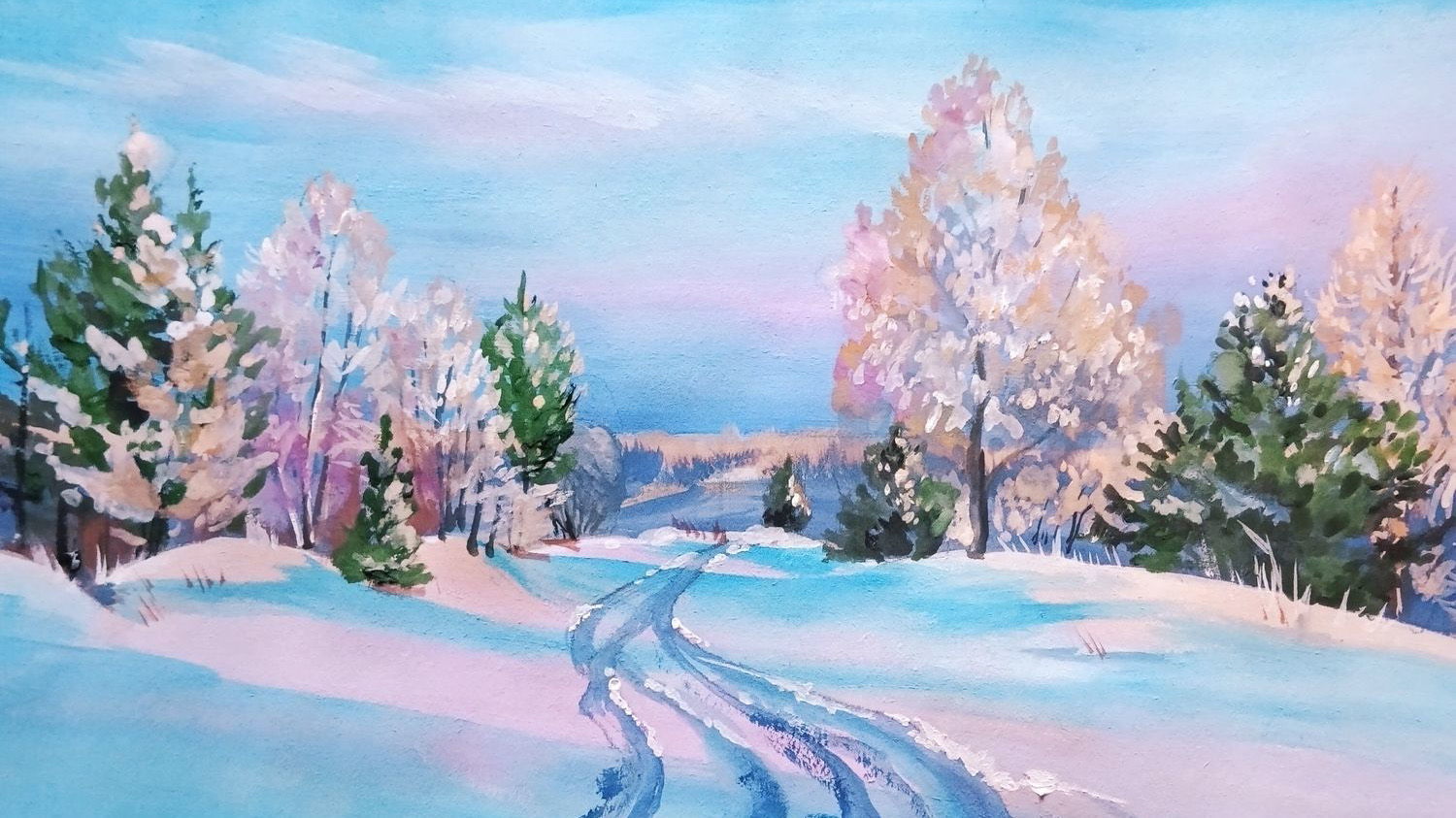Мастер-класс: Зимний пейзаж