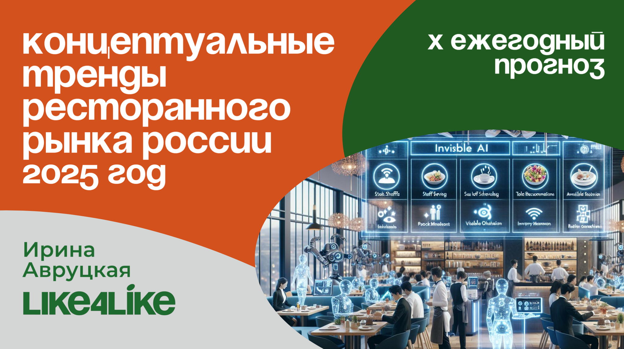 Концептуальные и продуктовые тренды ресторанного рынка России в 2025 году от Ирины Авруцкой, ежегодный прогноз