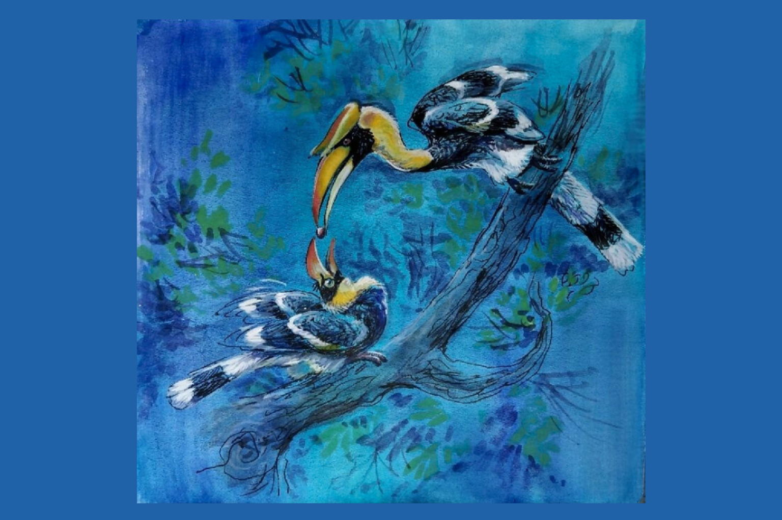 Мастер-класс «Рисуем птицу-носорога»