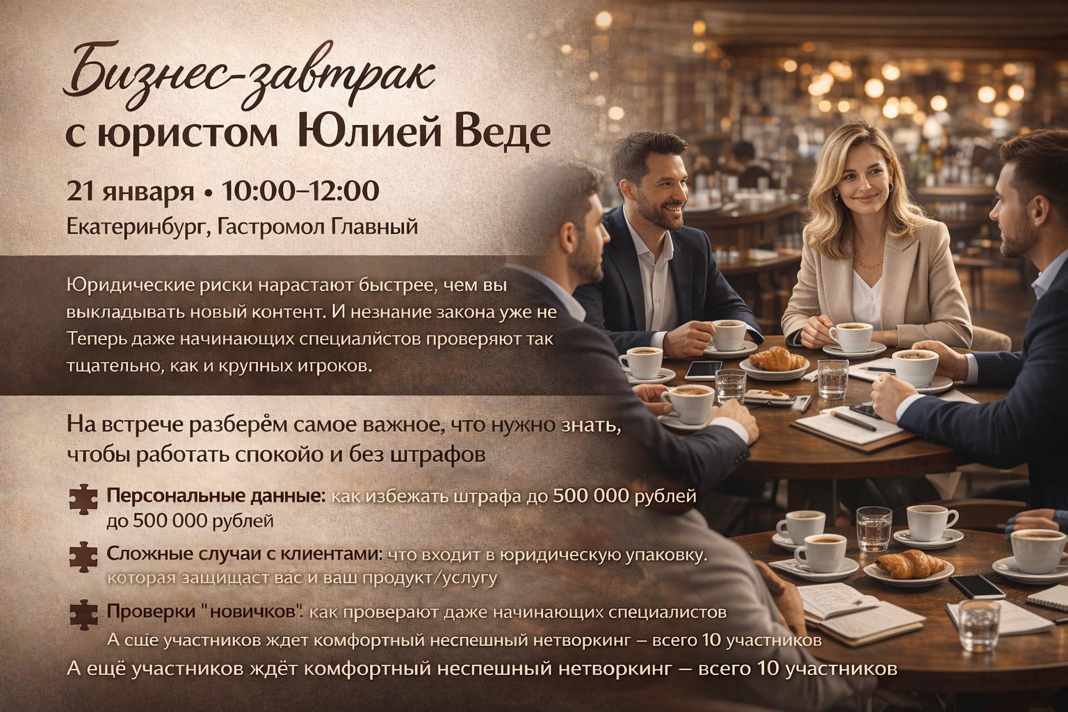 Завтрак с юристом Юлией Веде