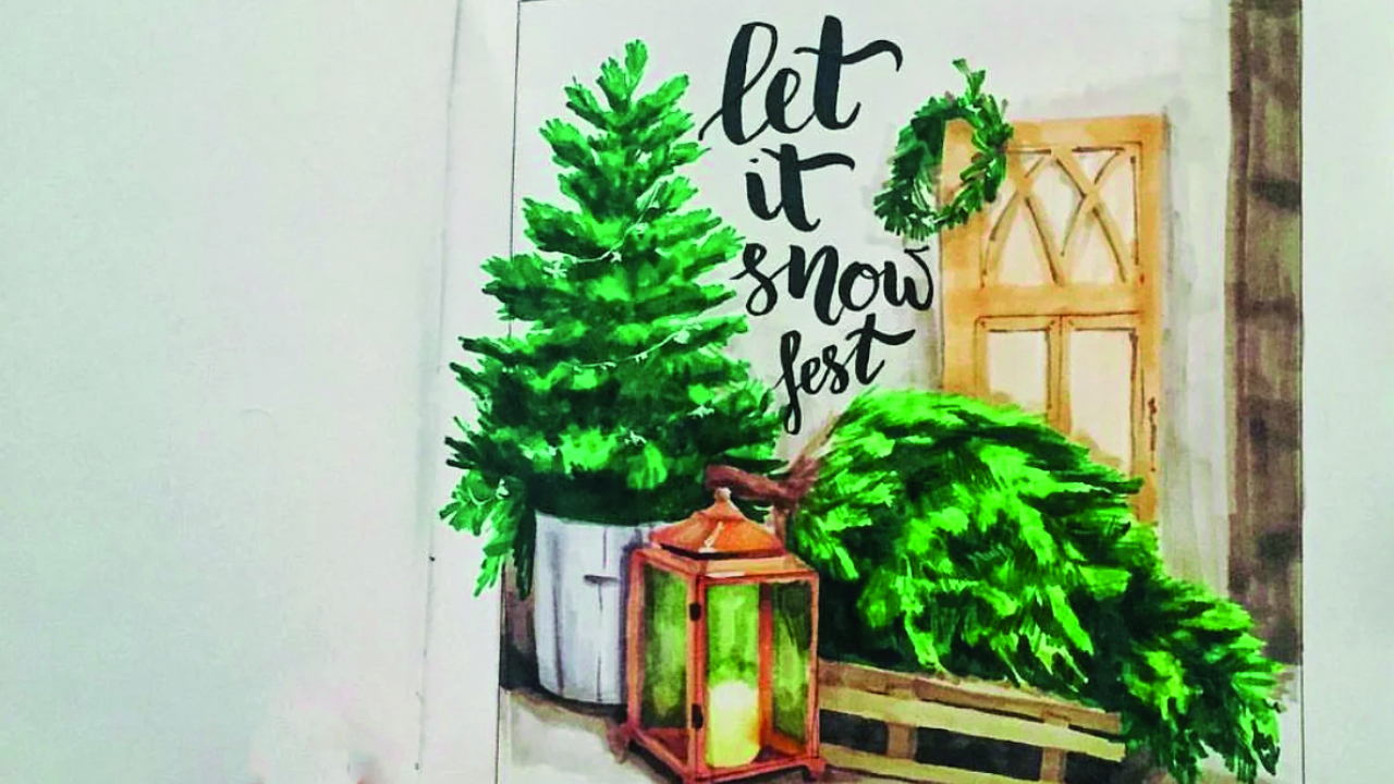 Let it snow рисуем на зимнем фестивале