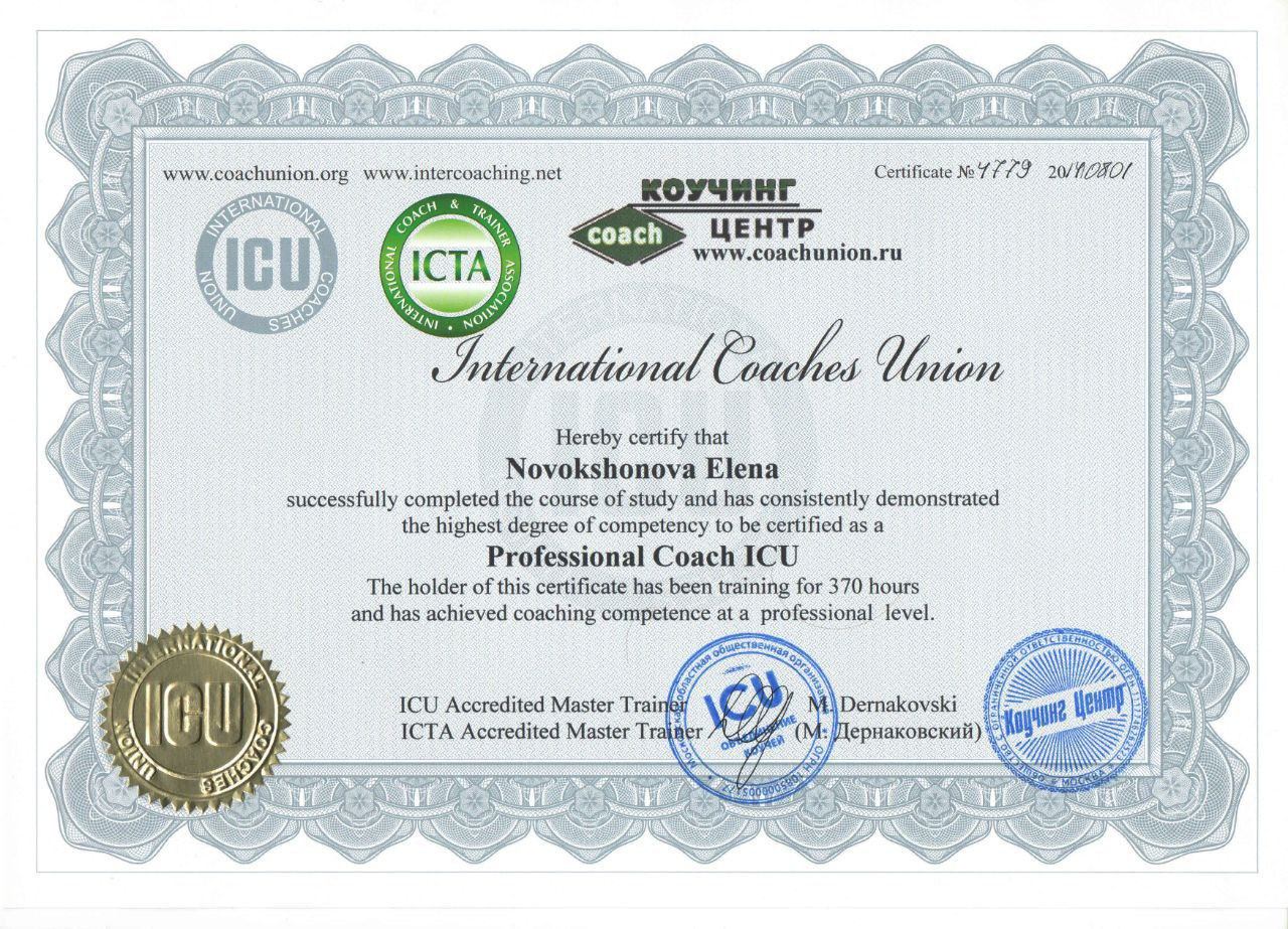 Программа подготовки коучей "Professional coach ICU" в г Казань / СТАРТ 14-15 марта