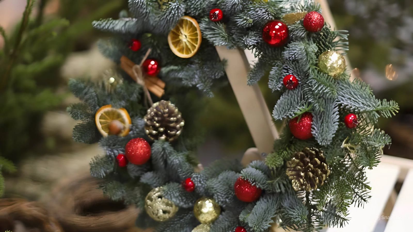 Мастерская для родителей "Новогодний венок” в школе Бумеранг