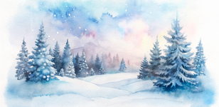 Акварельная живопись. Зимний пейзаж 16+ 