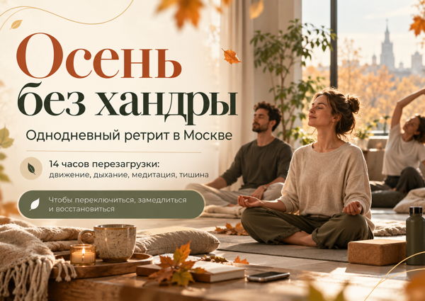 Однодневный ретрит в Москве «Осень без хандры»: кундалини-йога и медитация