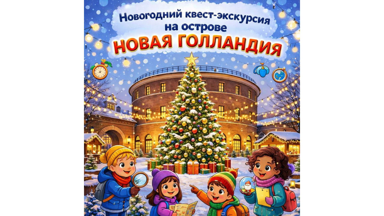 Экскурсия- квест для детей и их родителей на острове Новая Голландия «Новый год шагает по планете... »