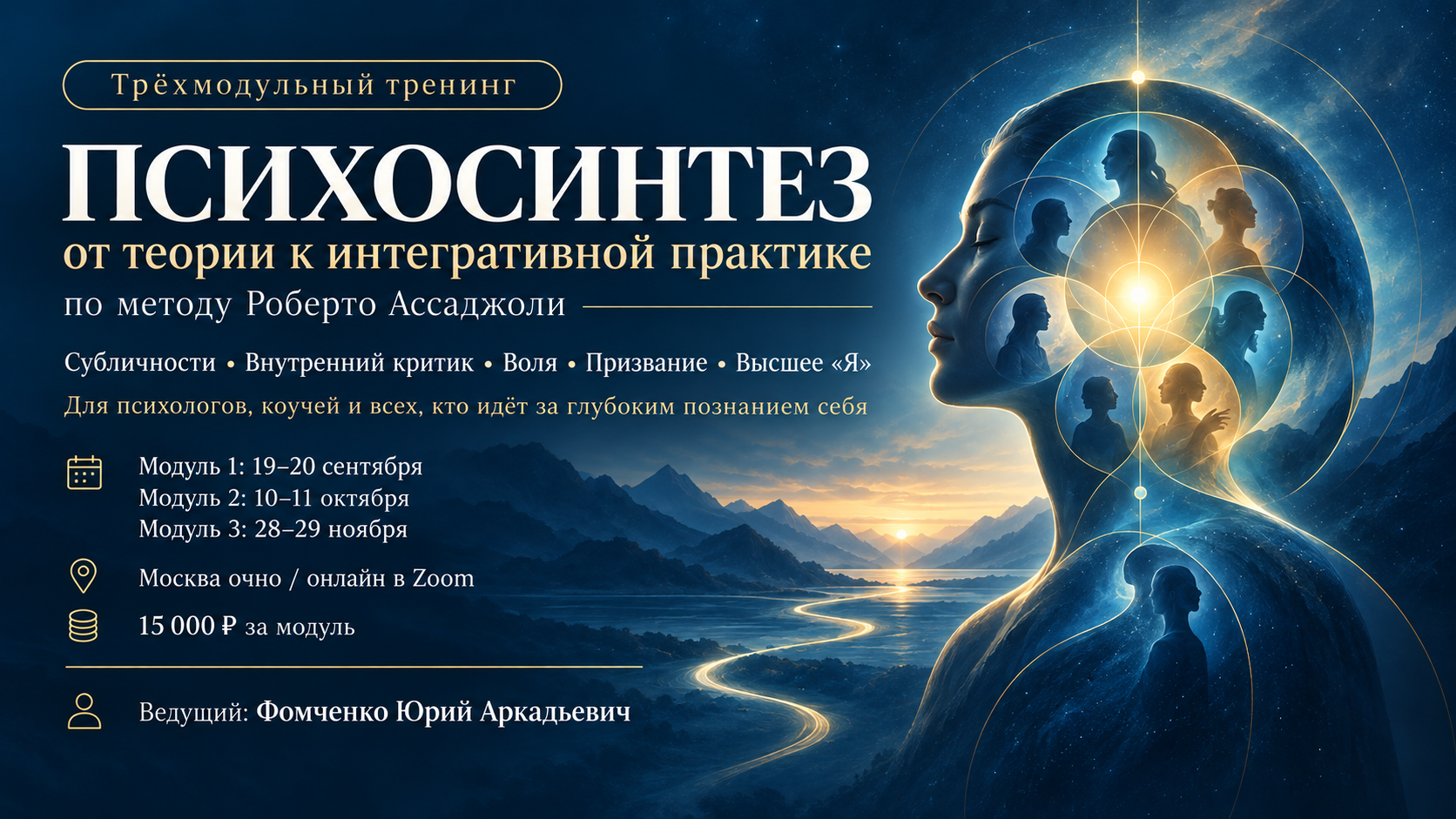 Психосинтез: от теории к интегративной практике Трёхмодульный тренинг по методу Роберто Ассаджоли