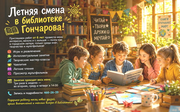 Летняя смена в библиотеке Гончарова