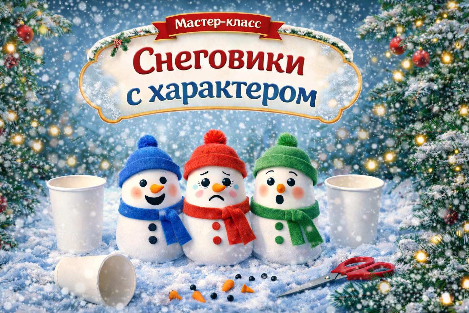 Мастер-класс «Снеговики с характером»
