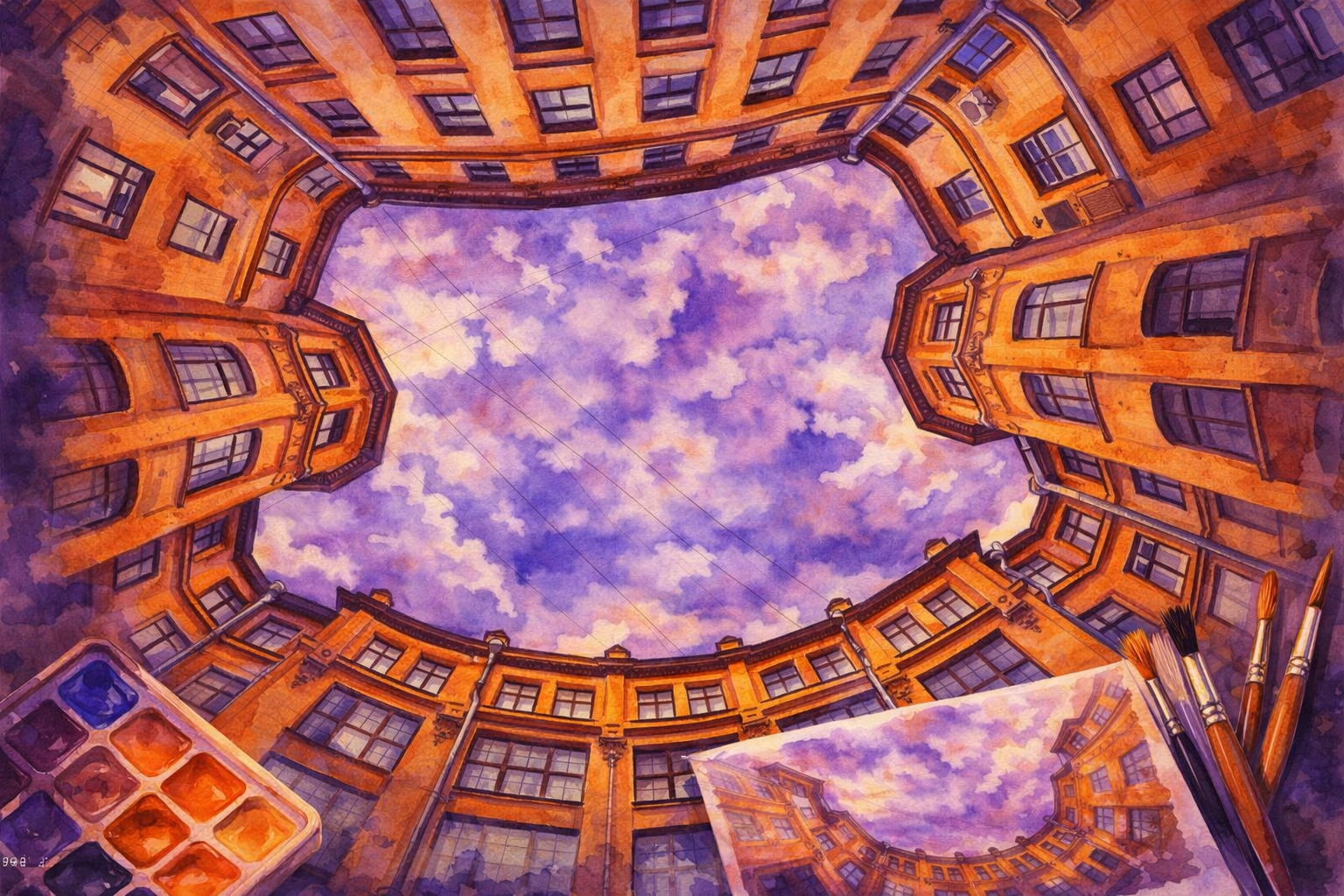 Мастер-класс «Рисуем дворы-колодцы Петербурга»