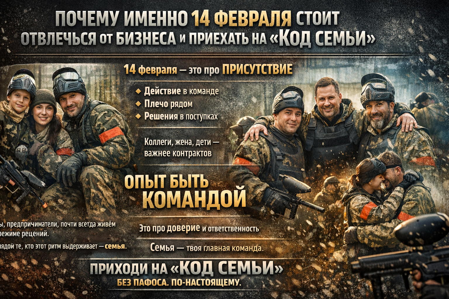 9.30 ч. «Код семьи» Пейнтбол-турнир предпринимателей и их близких