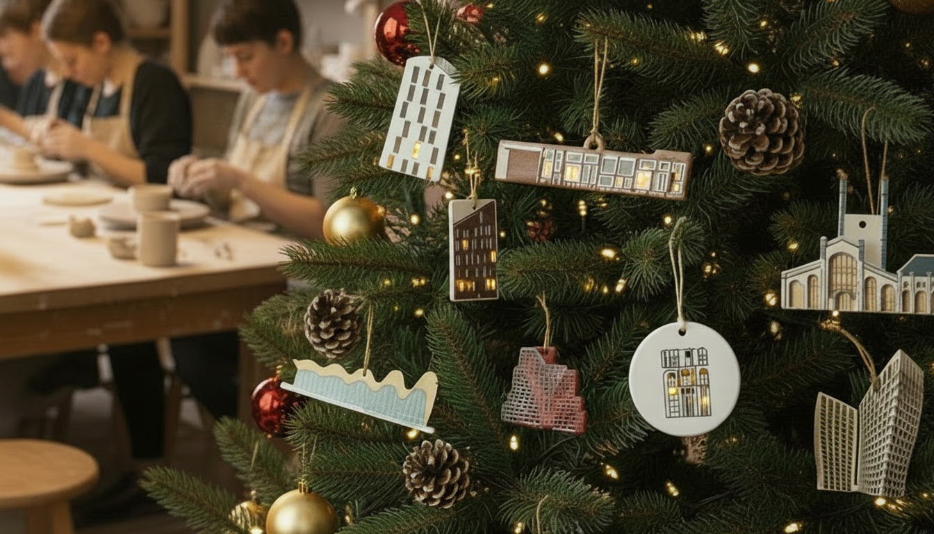 ❄️ Новогодний мастер-класс: керамическая елочная игрушка с современной архитектурой