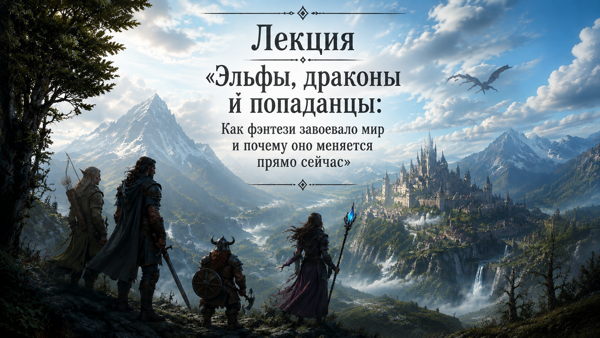 Лекция «Эльфы, драконы и попаданцы: Как фэнтези завоевало мир и почему оно меняется прямо сейчас»