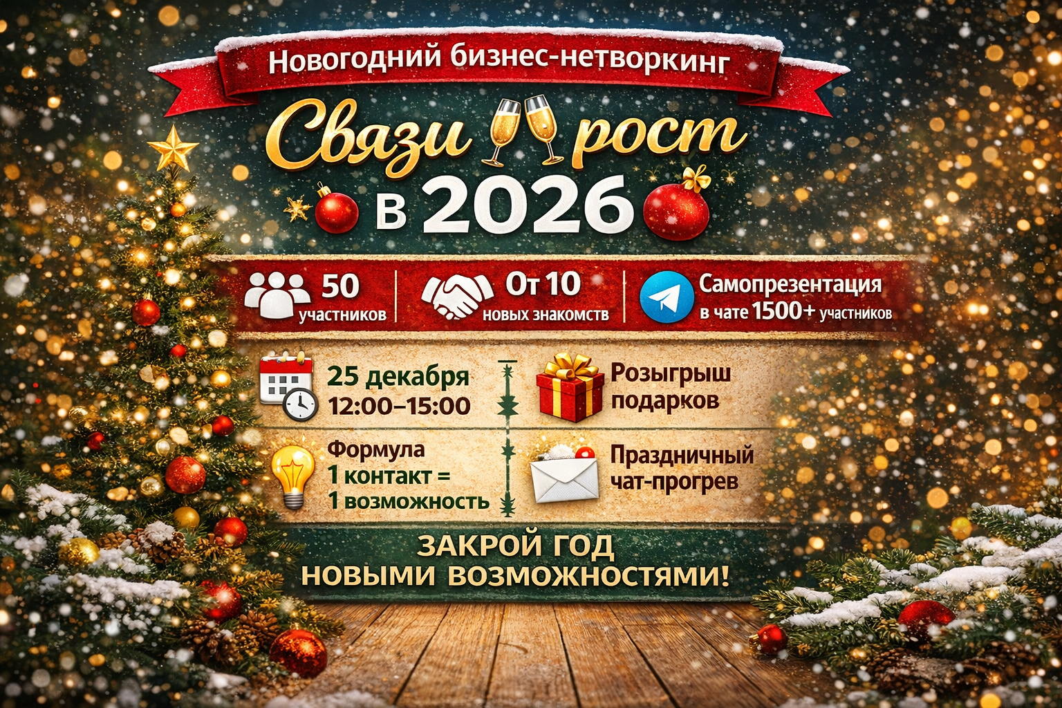 Новогодний бизнес-нетворкинг «Связи на рост в 2026»