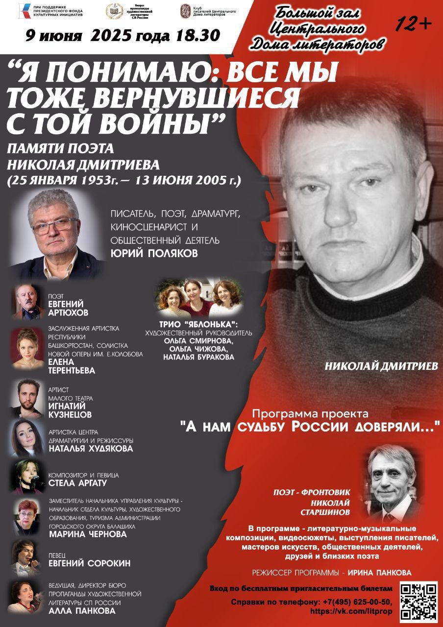 Вечер памяти поэта Николая Дмитриева