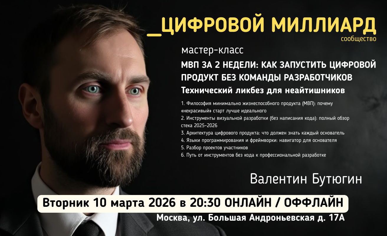 МВП ЗА 2 НЕДЕЛИ: КАК ЗАПУСТИТЬ ЦИФРОВОЙ ПРОДУКТ БЕЗ КОМАНДЫ РАЗРАБОТЧИКОВ. Технический ликбез для неайтишников