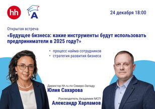 «Будущее бизнеса: какие инструменты будут использовать предприниматели в 2025 году?» | Академия МСП х hh.ru
